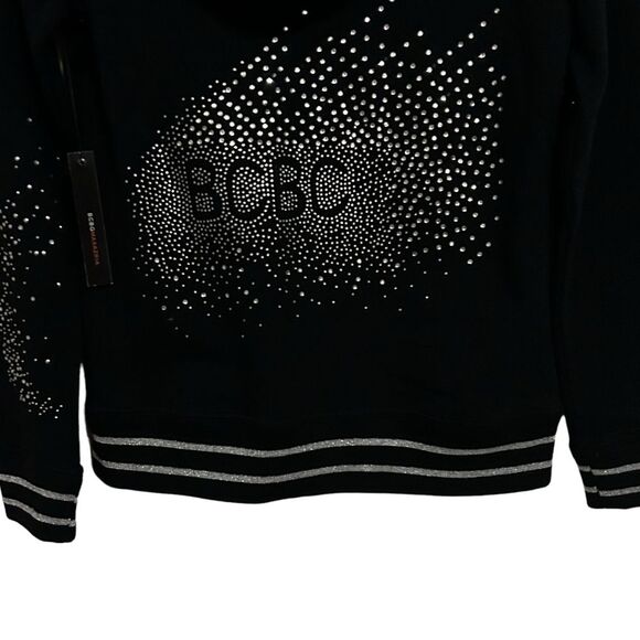 BCBGMAXAZRIA NWT ($280) 2pc Rhinestone Zip Up Hoodie/Pant Tracksuit - Picture 7 of 16